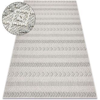 RugsX Rugsx - Alfombra Jersey 19243 Gris - Espina De Pescado, Estructural, Lazo Boho Beige 180x270 Cm