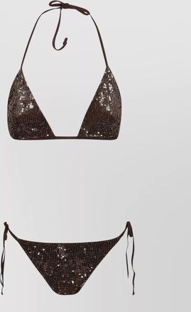 Parosh triangle bikini micro sequins sliding cups