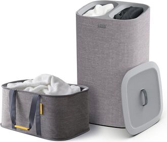 Joseph Joseph Love your Laundry Set, Tota Trio 60 l & Hold-All Faltbarer W&auml;schekorb, grau