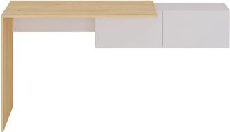 VENTE-UNIQUE.COM Consola de oficina efecto madera color natural claro, blanco