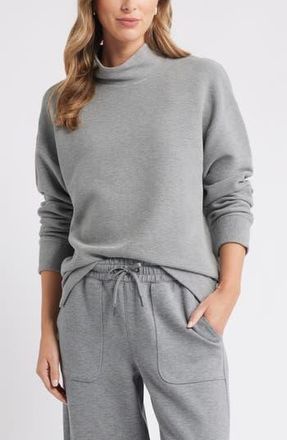 Caslon Mock Neck Ottoman Sweatshirt in Grey Dark Heather at Nordstrom Rack, Size Xx-Large