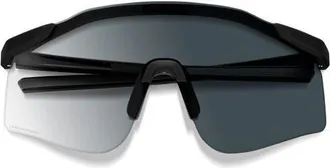 Smith Defy 61mm ChromaPop Shield Sunglasses in Matte Black/clear To Gray at Nordstrom
