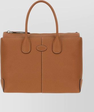 Tod's textured leather tote bag with top handles
