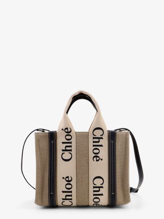 Chlo&eacute; Borsa a tracolla Woody in tela di lino e pelle - CHLOE - gender_Woman