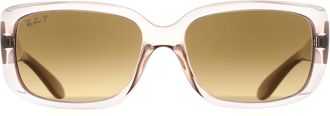Ray-Ban RB4389 6644M2 transparant bruin gradi&euml;nt gepolariseerde zonnebril