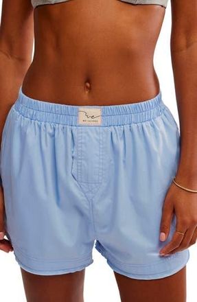 Free People Day to Day Boxer Shorts in Placid Blue at Nordstrom Rack, Size X-Small