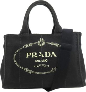 Prada Black Canvas Tote Bag (Pre-Owned)