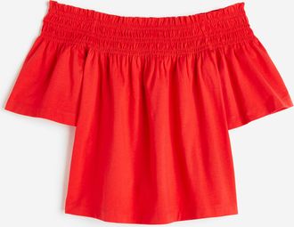 H&M Off-Shoulder-Jerseyshirt - Red