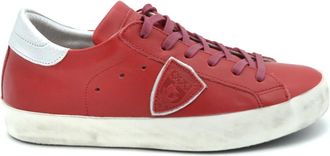 Philippe Model Womens Prsx Lowtop Leather Sneaker - Red - Size EU 36