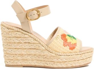 Valentino Garavani Espadrilles Bribri con ricamo a fiori - Toni neutri