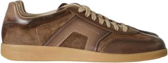 Santoni Schoenen, Heren, Bruin, 44 EU, Leer, DBS OLY Sneakers
