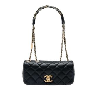 Chanel Borsa a spalla Chanel Pre-owned in agnello trapuntato e tweed - - Pre-owned - Donna - Nero - ONE SIZE