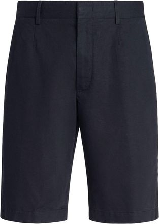 Ermenegildo Zegna Summer cotton-linen chino shorts - men - Cotton/Linen/Flax - 50 - Blue