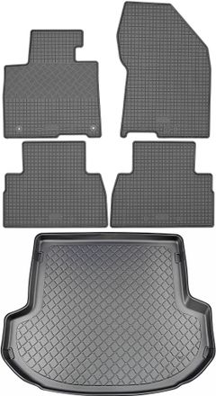 OEM Hyundai Santa Fe Iv Tm Suv (5 Puertas) Desde Agosto De 2018. Juego: Alfombrillas De Goma Para Coche + Alfombrilla Para Maletero