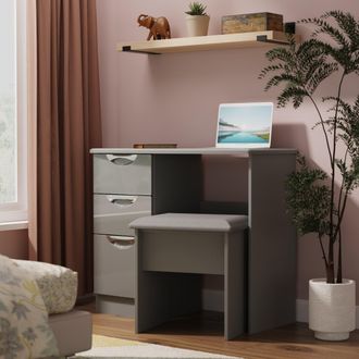 Lewis's Camden Vanity in Grey Gloss & Dusk Grey - Ready Assembled - Lewiss Home | TJ Hughes