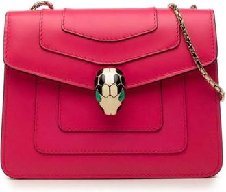 Bulgari Pre-owned Small Serpenti Forever Crossbody Bag - Dames - Vintage Schoudertas - Roze - ONE Size - Leer - Vintage