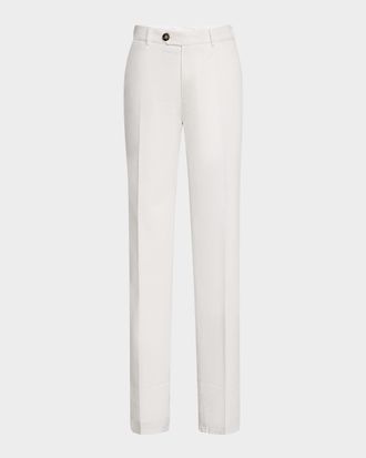 Brunello Cucinelli Men & apos;s Slim Flat-Front Pants