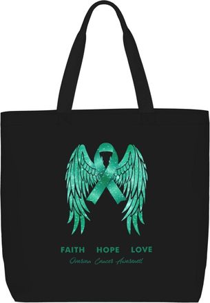 Generic Women Handbag Ovarian Cancer Awareness Ladies Shopping Shoulder Bag Reusable Waterproof Crossbody Bags, For Holiday, School, Birthday, Christmas, Wedd
