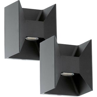 Loops 2 PACK IP44 Outdoor Up / Down Wall Light Anthracite Aluminium 2.5W LED Lamp