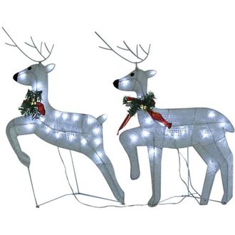 vidaXL Renos De Navidad 2 Unidades 40 Led Blanco Vidaxl