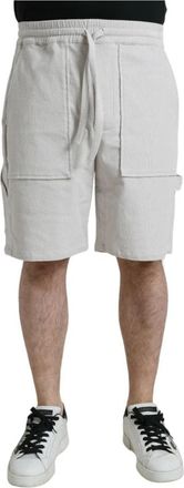 Dolce & Gabbana Beige Katoenen Corduroy Bermuda Shorts - Heren - Korte Broeken - Beige - M - Katoen - Korte Broeken