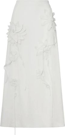 Farm Rio Farm Rio, Rokken, Dames, Wit, S, Linnen, Flowers Midi Rok