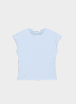 Contemporaine Womens Cap-sleeve fitted ribbed T-shirt