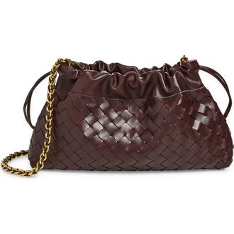 Bottega Veneta Dustbag Intrecciato Leather Shoulder Bag in 2264 Dark Barolo-M Brass at Nordstrom