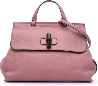 Gucci Pre-owned Womens Bamboo Top Handle Leather Bag - Rose Gold - One Size