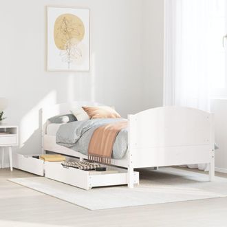 Berkfield Home Bed Frame without Mattress White 100x200 cm Solid Wood Pine