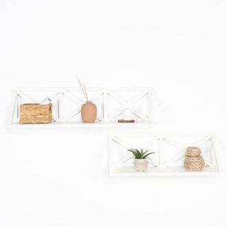 Wabi Home Aspa estante blanco madera de sungkai 70x20x23cm