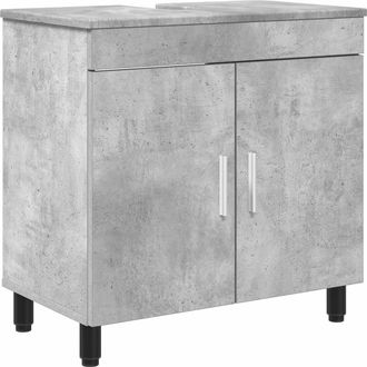 vidaXL Unidad De Tocador De Ba&ntilde;o Gris Hormig&oacute;n 60 X 35 X 60 Cm Vidaxl
