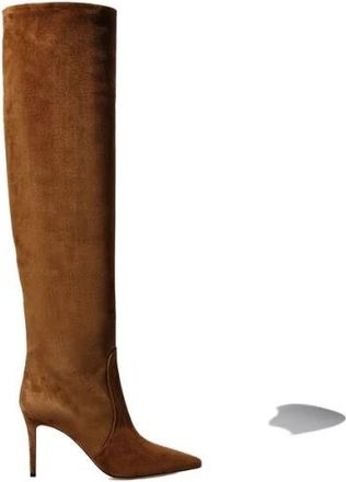 Scarosso Carra Su&egrave;de Laarzen - Dames - Laarzen met Hak - Bruin - 36 EU - Su&egrave;de - Schoenen