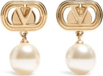 Valentino Garavani Crystal and Faux-Pearl Earrings - female - Valentino Garavani - Earrings - Yellow - ONE SIZE - Accessories