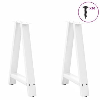 Berkfield Home Modern Coffee Table Legs A-Shaped 2 pcs White&not;50x(72-73) cm Steel in White