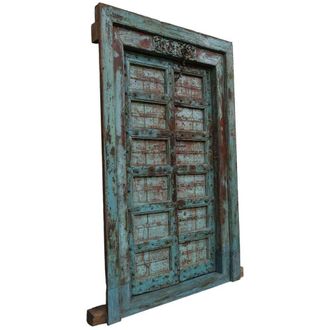 Wanderlust Deco Panel decorativo en forma de puerta de madera azul 135x20x213h cm