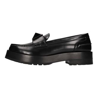 Valentino Garavani Leren Loafers - Dames - Schoenen - Zwart - Maat: 41 EU Leer
