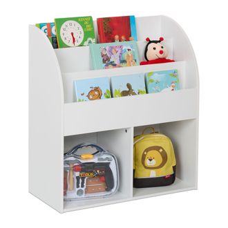 Relaxdays Relaxdays - Librer&iacute;a Infantil, Estanter&iacute;a Para Ni&ntilde;os, 78,5x72x33,5 Cm, 5 Estantes Abiertos Para Organizar Libros, Blanco