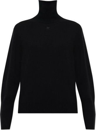 Courr&egrave;ges Wol trui met coltrui - Dames - Coltruien - Zwart - M - Wol - Truien & Vesten