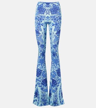 Etro Printed jersey flared leggings