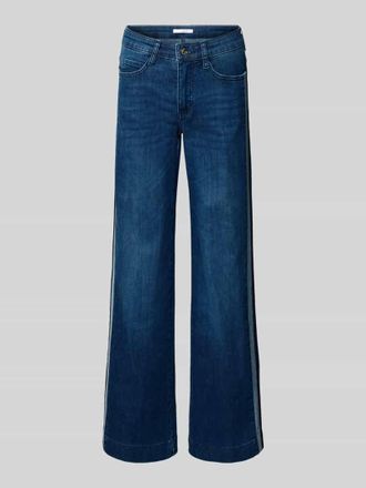 M.A.C Wide Fit Jeans aus Baumwoll-Mix mit Zierstreifen in Bleu, Gr&ouml;&szlig;e 42/34