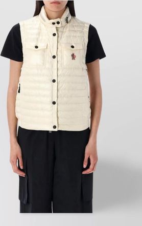 Moncler padded nylon vest logo patch