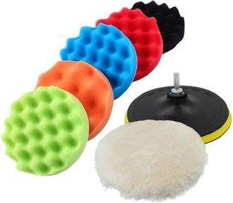 Trade Shop Trade Shop - Kit 10 Pz Spugna Lucidante Ceratura + Adattatore Per Trapano Lucidatrice 150mm