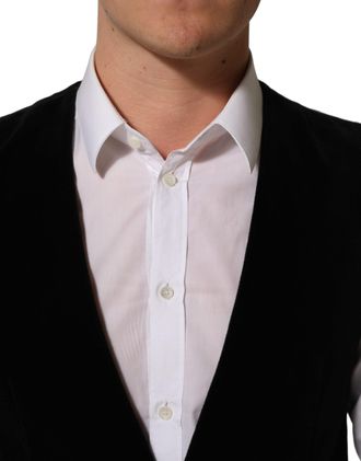 Dolce & Gabbana Virgin Wool Blend Waistcoat - Black