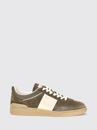 Valentino Garavani Upvillage Suede and Calfskin Low-Top Trainers with VLogo
