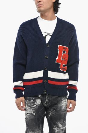 Dsquared2 Cardigan in Lana con Scollo a V Dsquared2