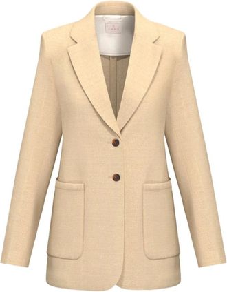 Marella Emme Jacket - Dames - Blazers - Beige - L - Linnen - Jassen