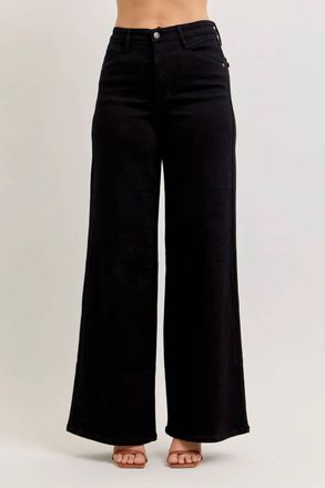 Judy Blue High Waist Retro Wide Jean With Front Yoke In Black