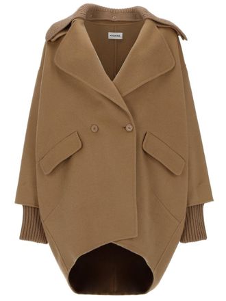 P.A.R.O.S.H. Grey Cocoon Double-Breasted Wool Coat
