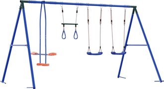 vidaXL Juego De Columpios Exterior Multicolor Acero Y Pe Vidaxl